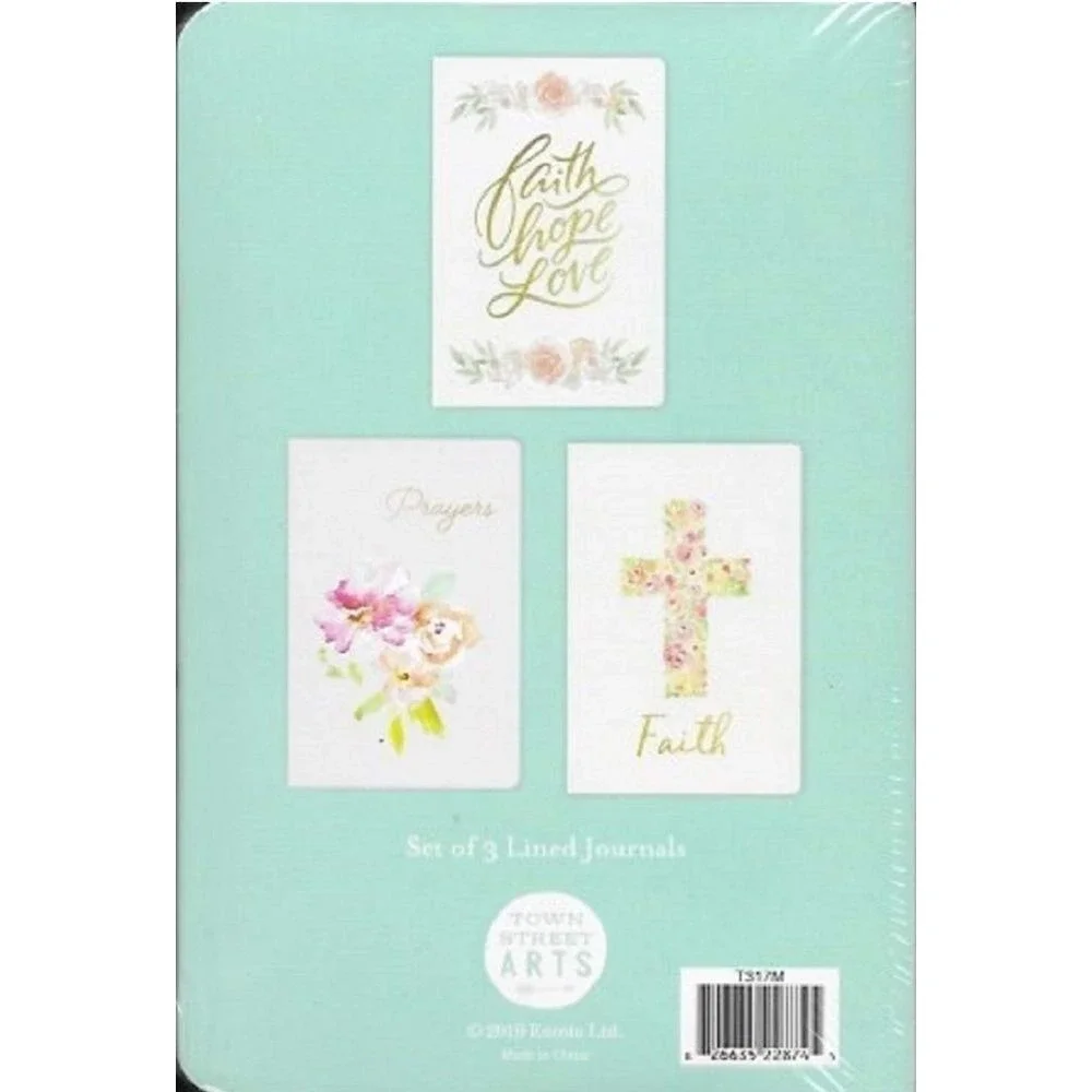 Town Street Arts Faith Hope Love Set‎ of Three Lined Journals